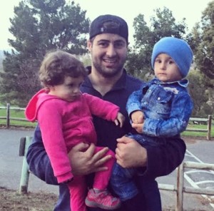 Marvin Abou with his niece and nephew