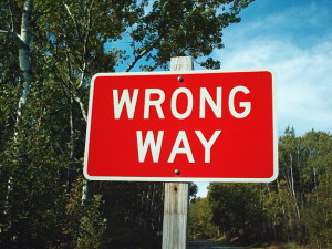 wrong way