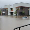 Flooding in parking lot on Sacramento Drive in SLO