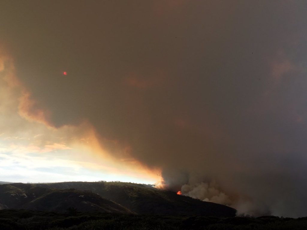 Fire threatening launch pad at Vandenberg Air Force Base