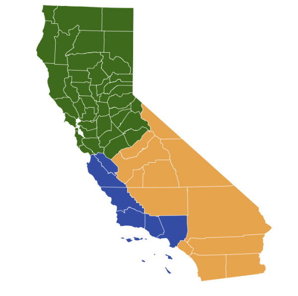 California Split Into 3 States Map