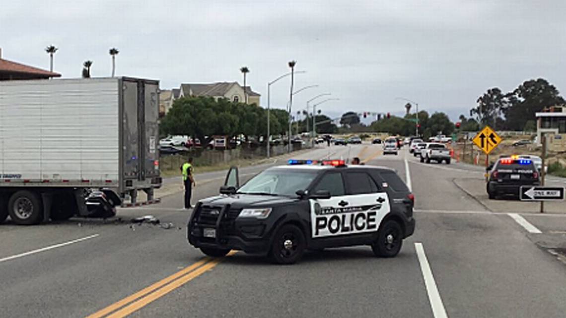 Motorcyclist killed in crash with big rig in Santa Maria
