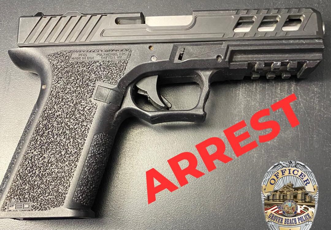 Grover Beach officers arrest probationer with loaded ghost gun